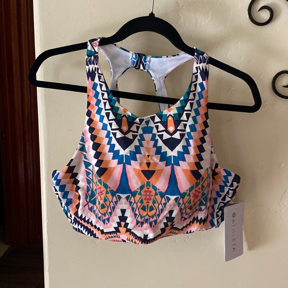 NWT Athleta desert geo high neck bikini top 40d/dd